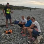 Famille en vacances à Greymouth plage